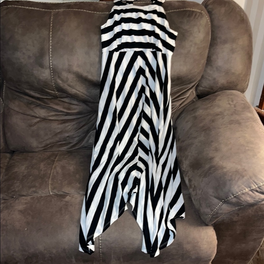 Black and White Striped Dress